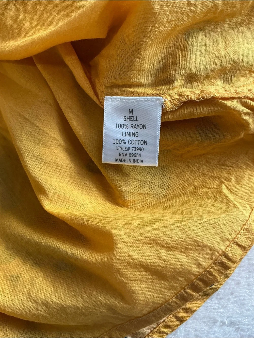 Blue Rain Floral Mustard Yellow Button Midi Dress M